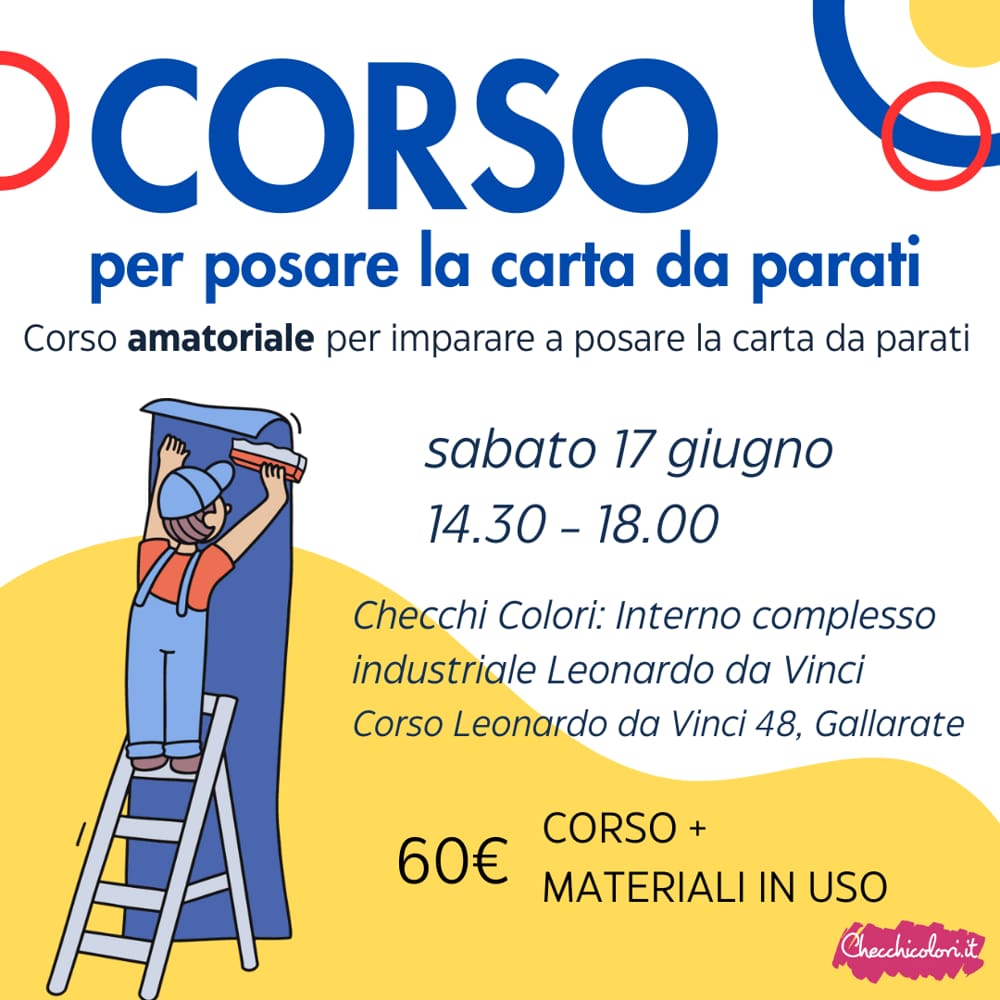 Locandina corso per posare la carta da parati