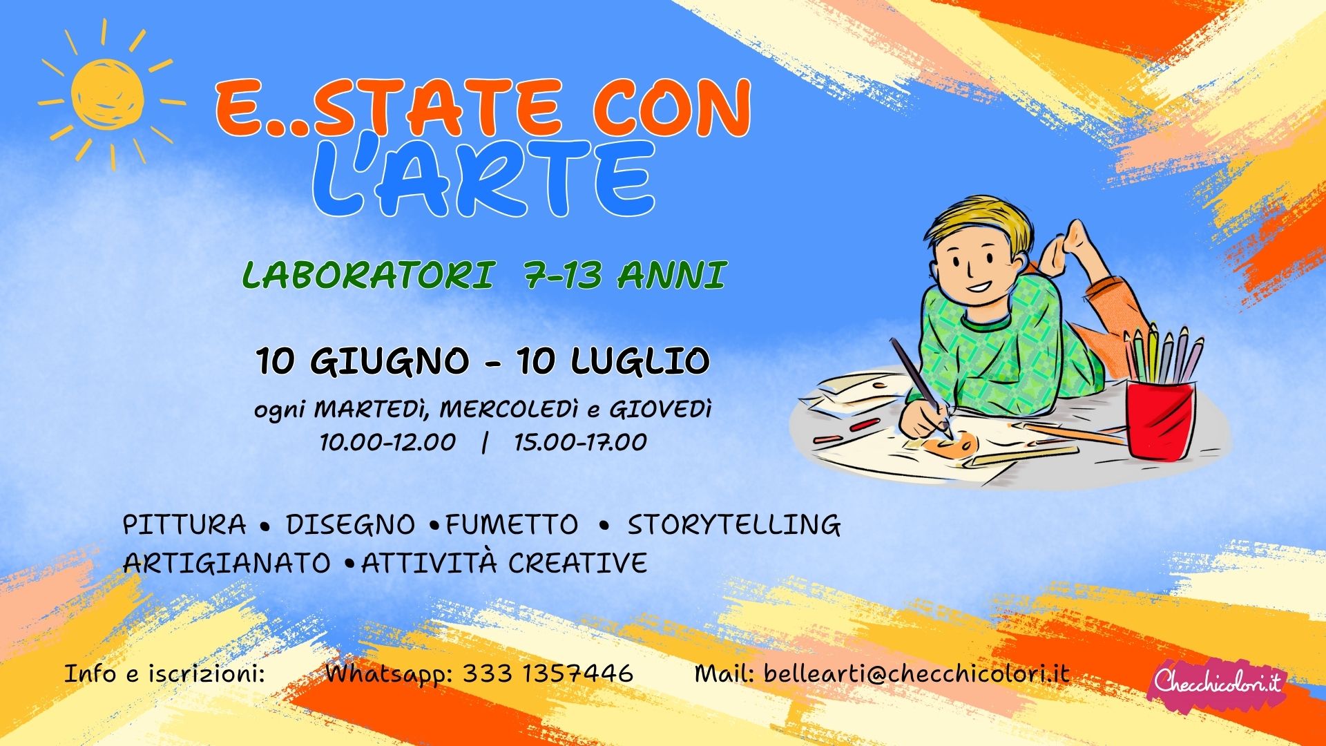 Locandina laboratori estivi per ragazzi a Gallarate